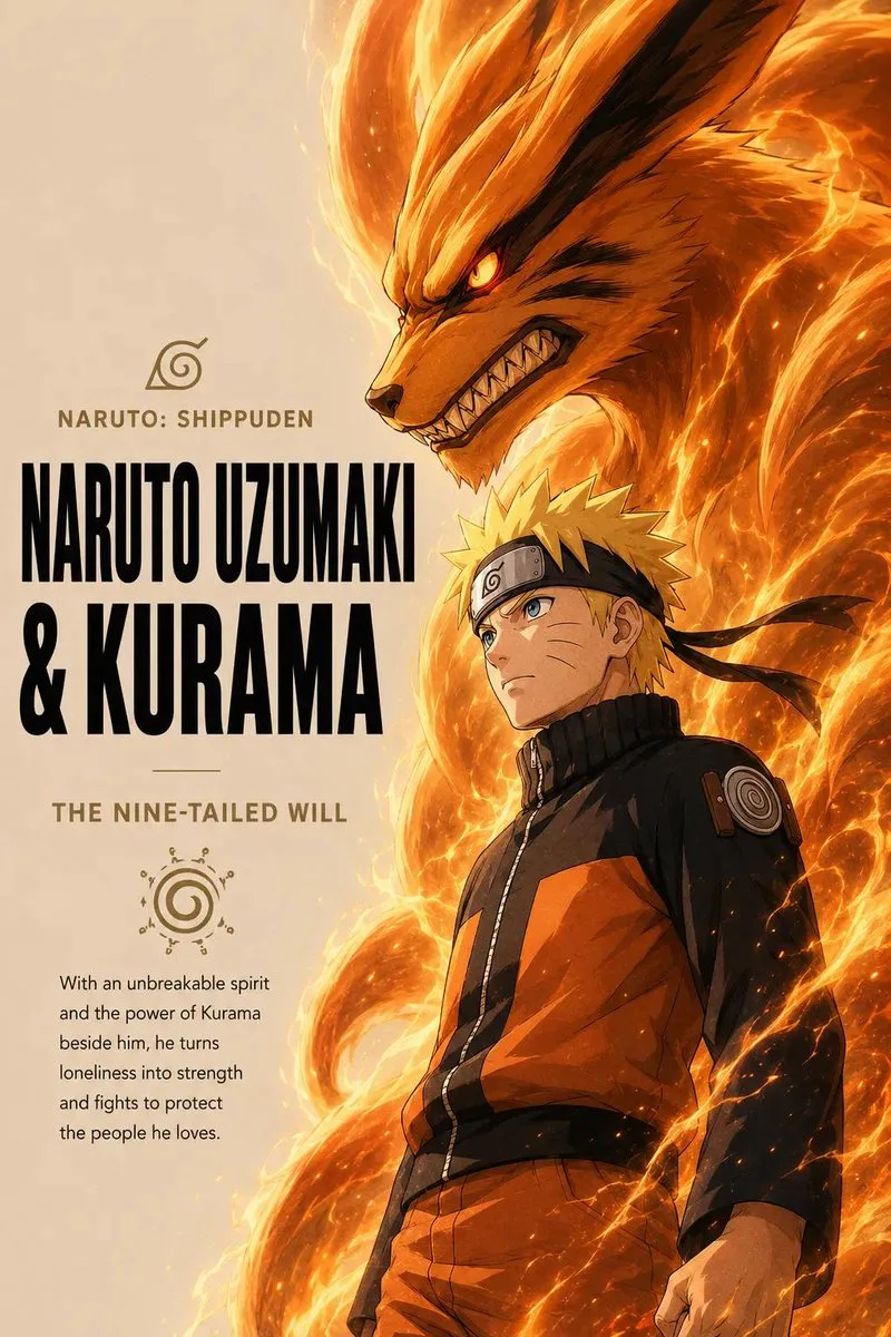 Anime Warrior & Spirit Beast Poster