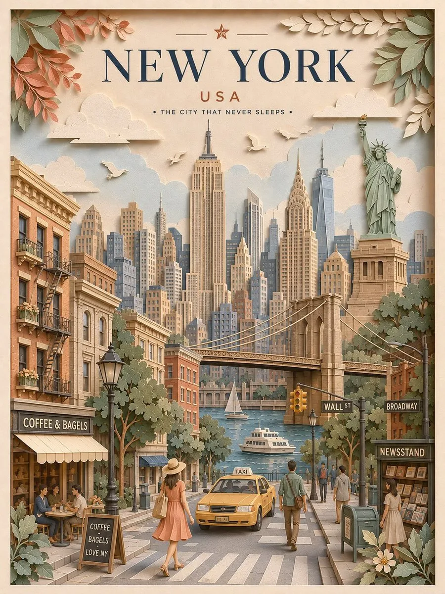 New York USA Travel Poster