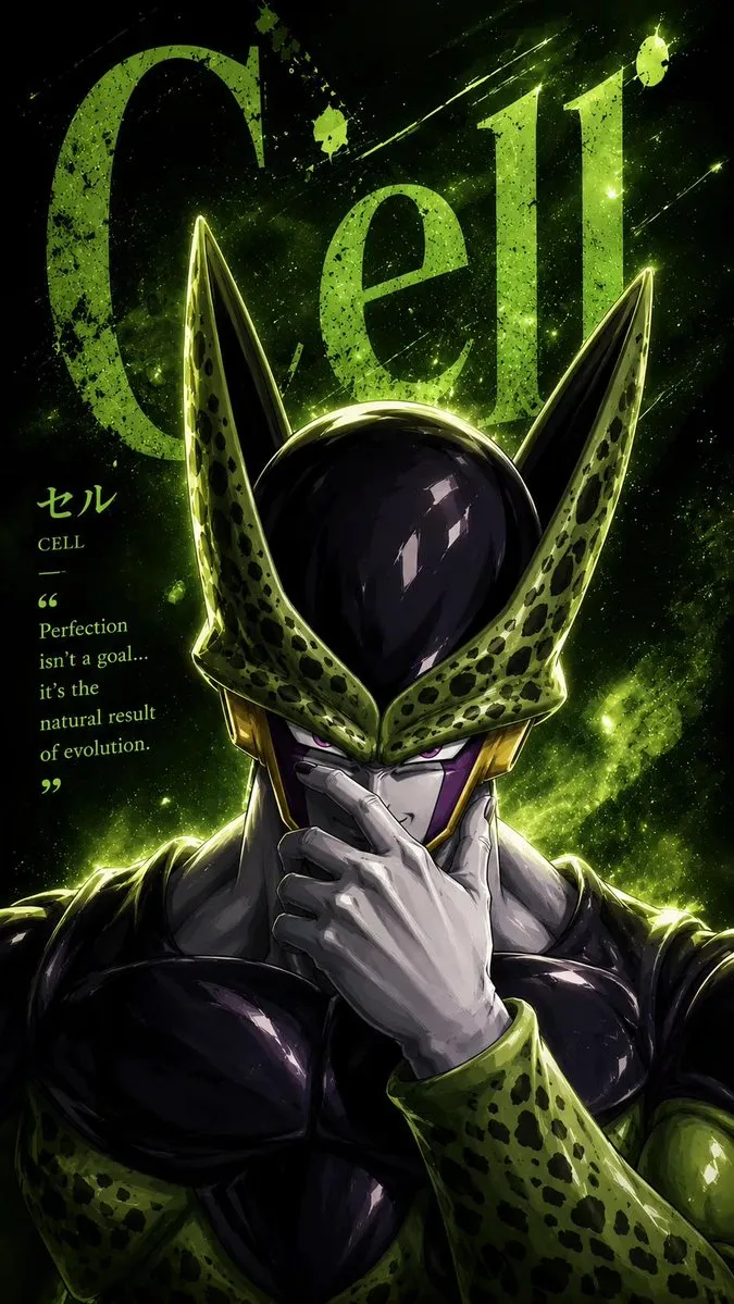 Cell - Anime Villain Trading Card Poster