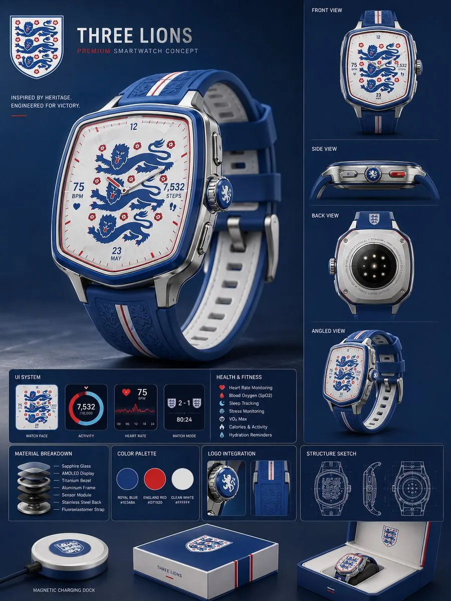 Three Lions Premium Smartwatch Concept