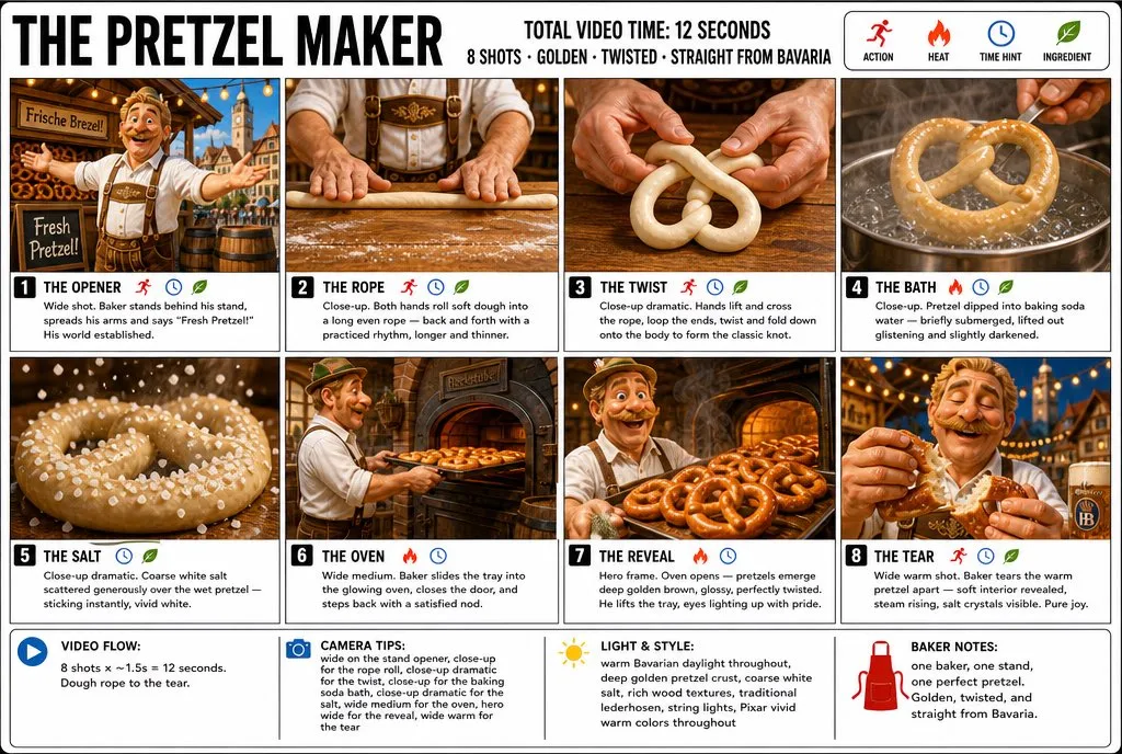 The Pretzel Maker: 8-Shot Storyboard