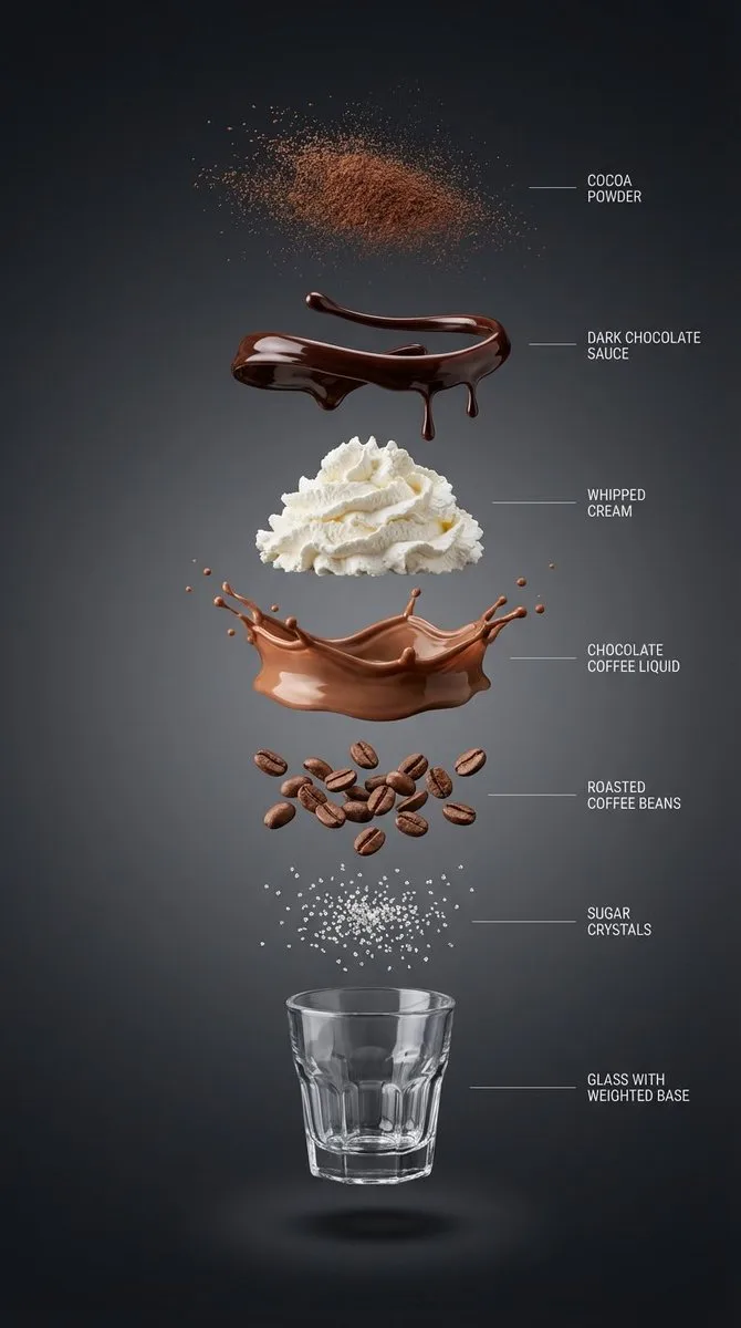 Exploded Chocolate Coffee Drink Infographic