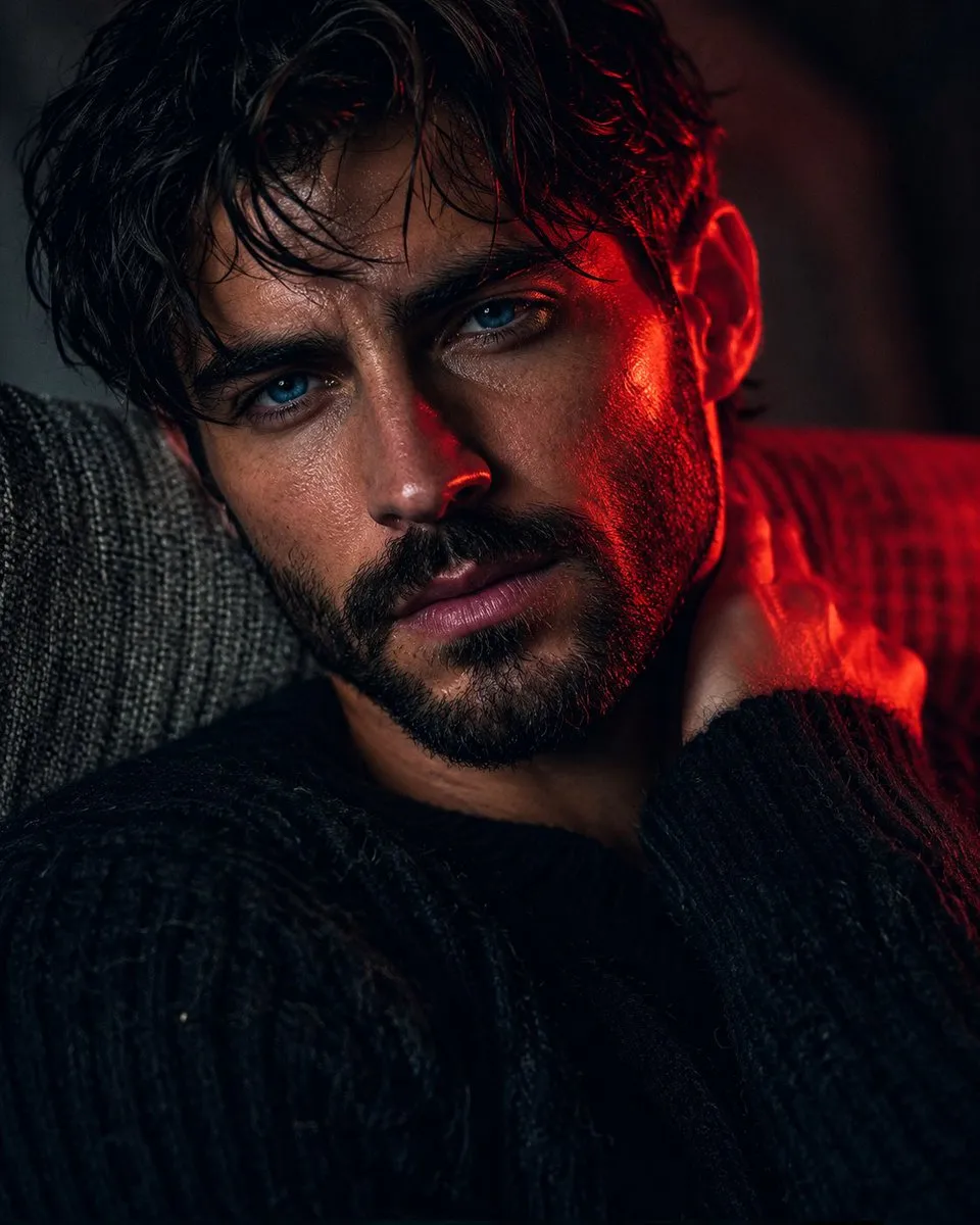 Cinematic Portrait with Red Rim Light