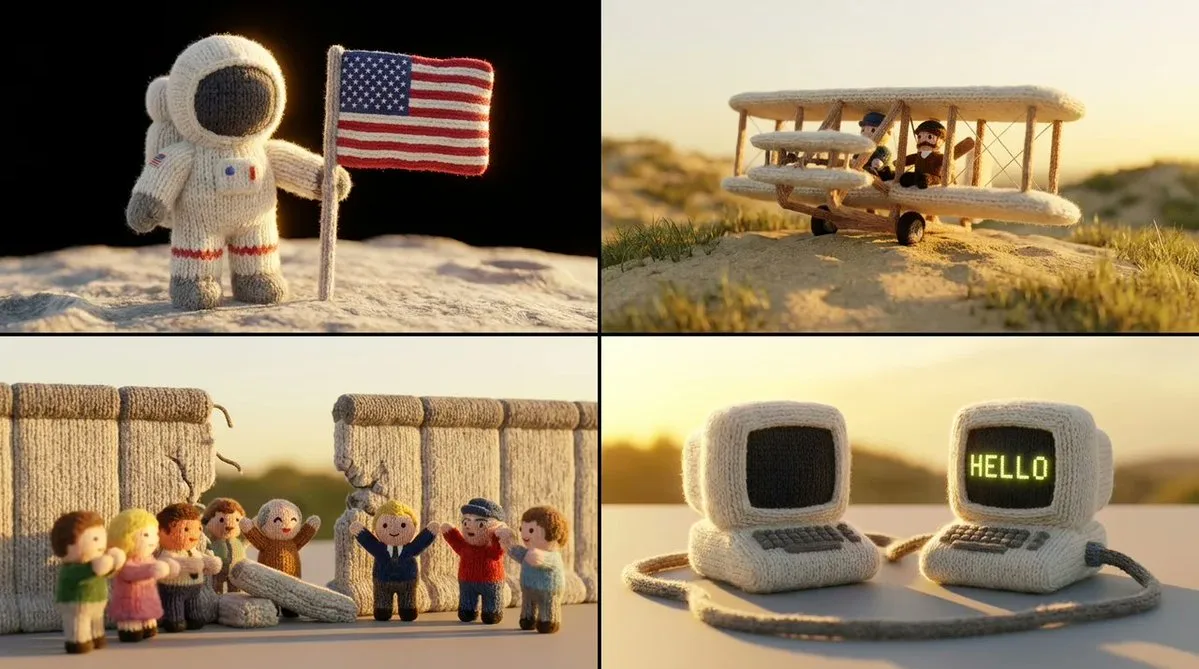 Amigurumi plushies celebrate human achievements