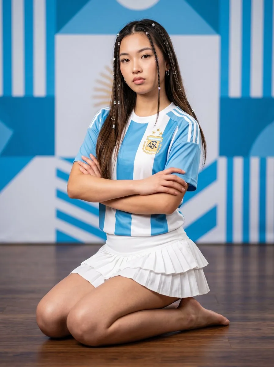 Argentina Football Jersey Studio Portrait