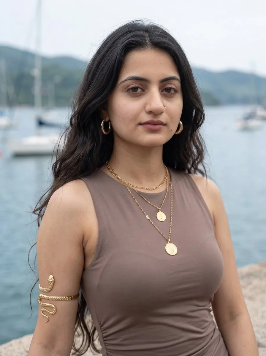 Golden Hour Harbor Portrait