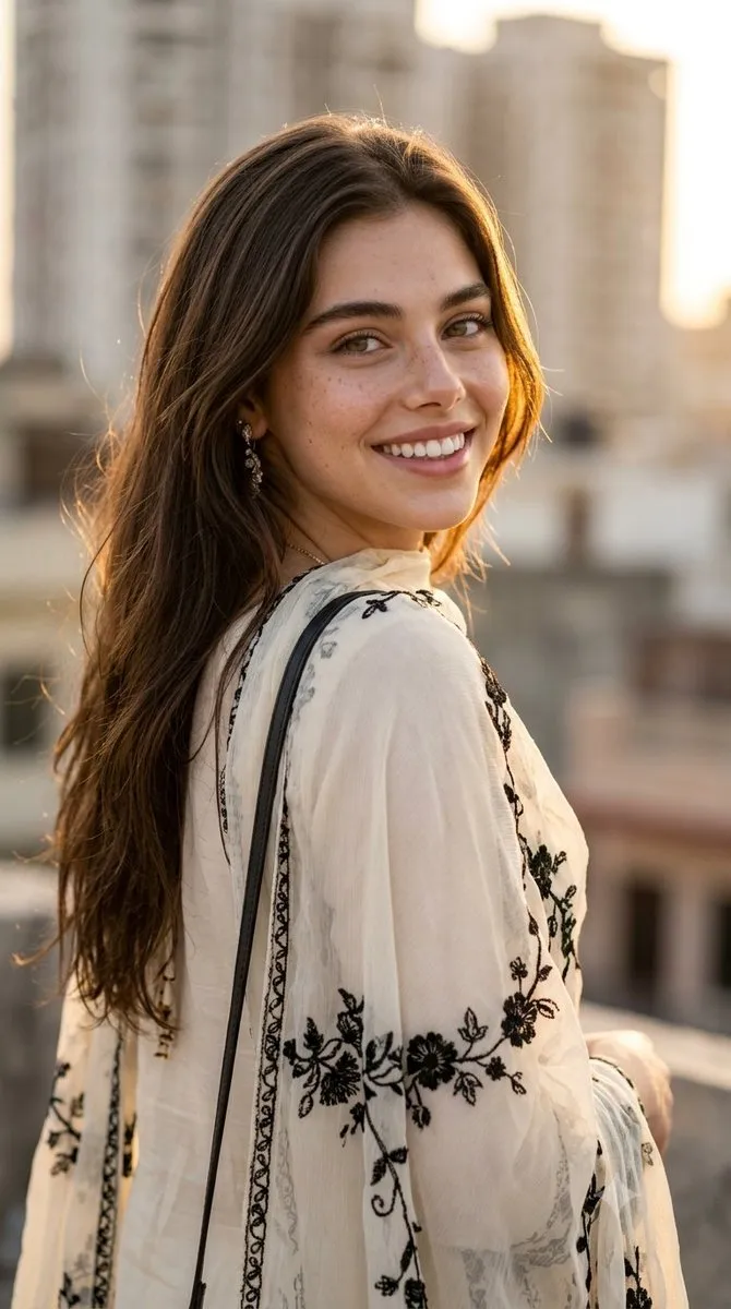 Golden Hour Portrait with Traditional Dupatta