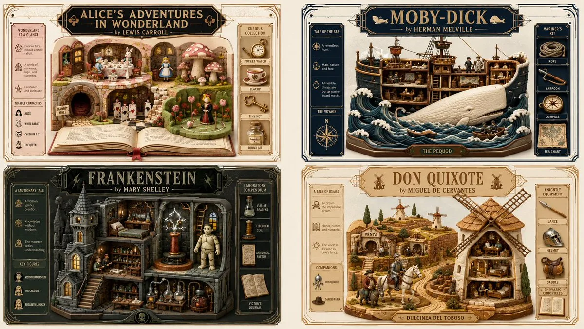 Classic Books as Collectible Dioramas