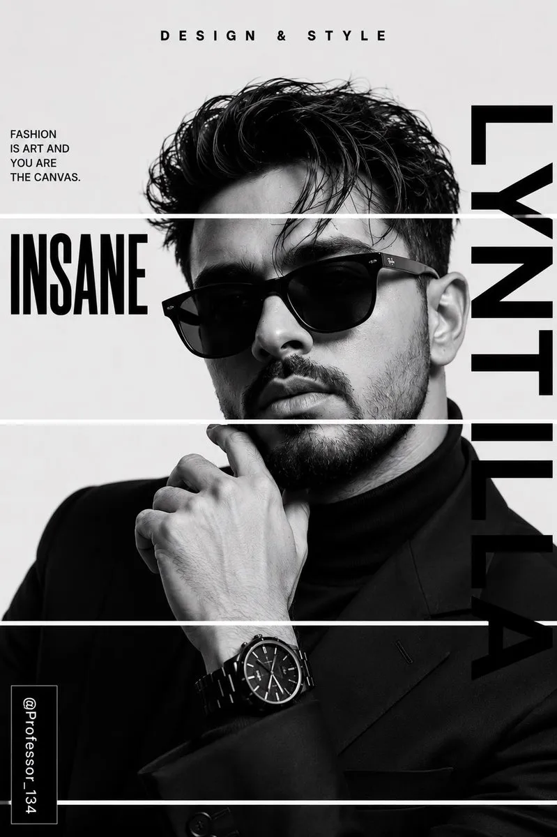 High-Fashion Editorial Black & White Portrait