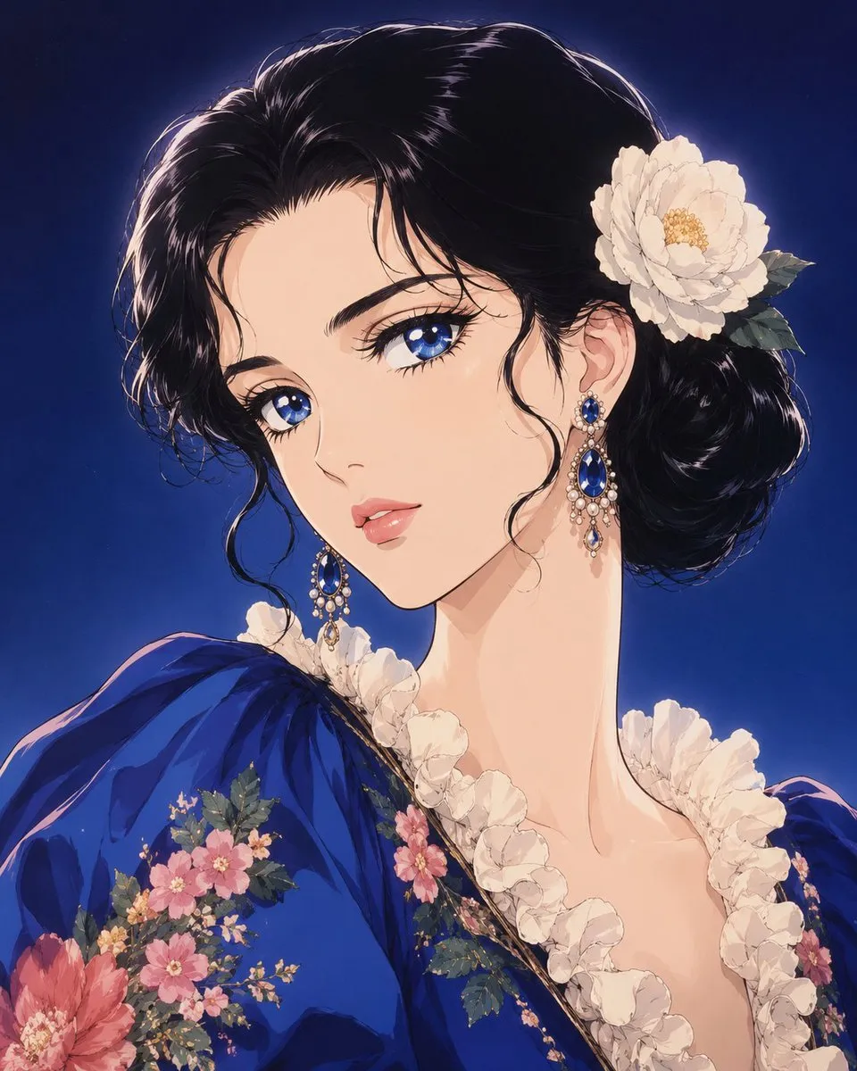Sapphire-Eyed Shoujo Beauty in Couture