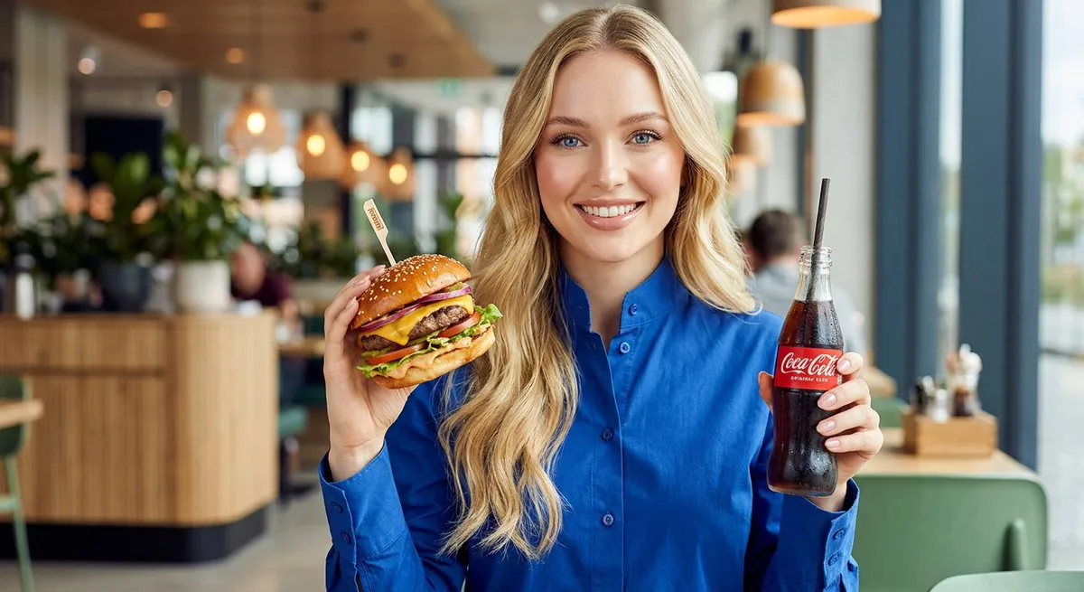 Fast-Food Luxury Portrait with Beverage