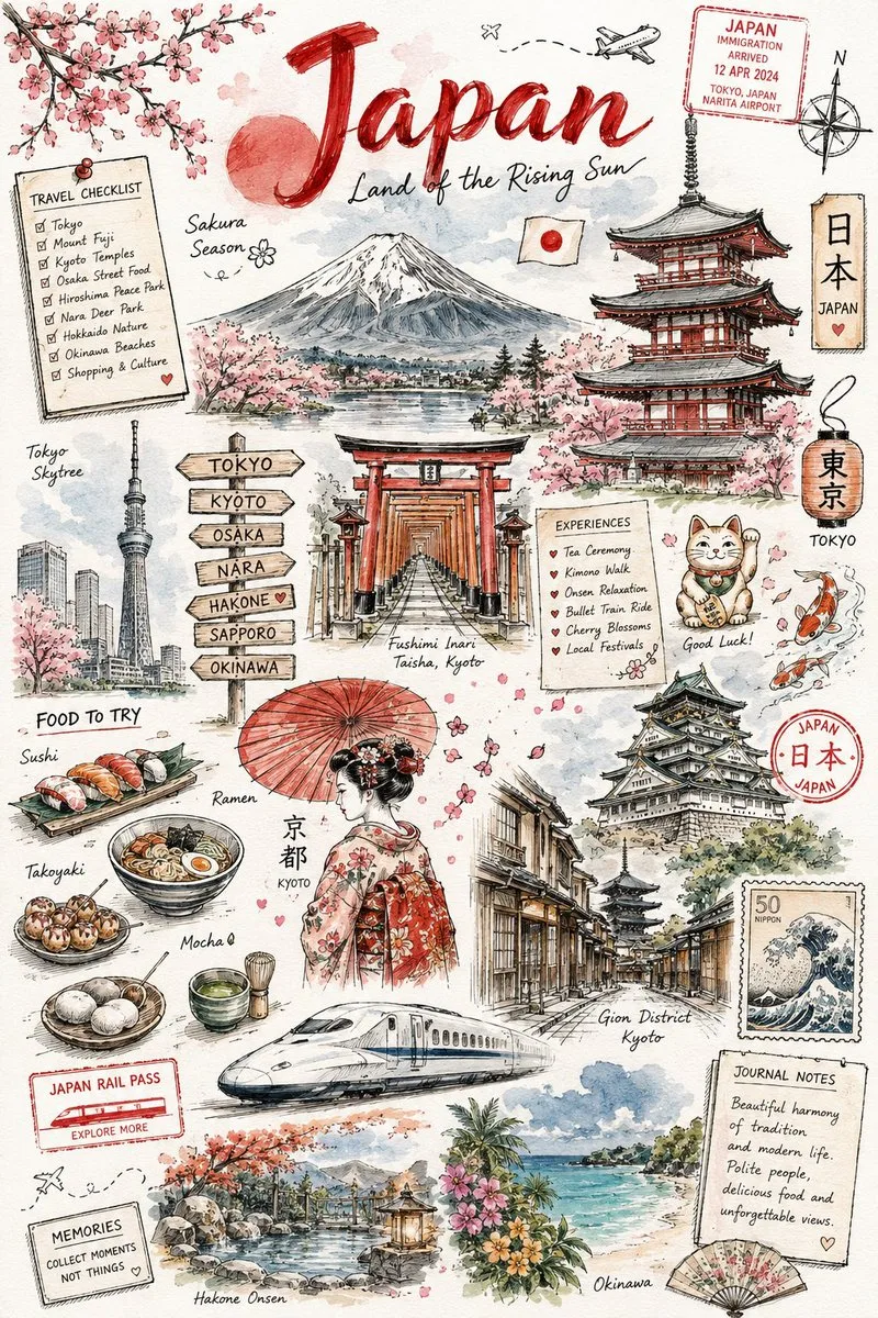 Japan: Land of the Rising Sun Travel Journal