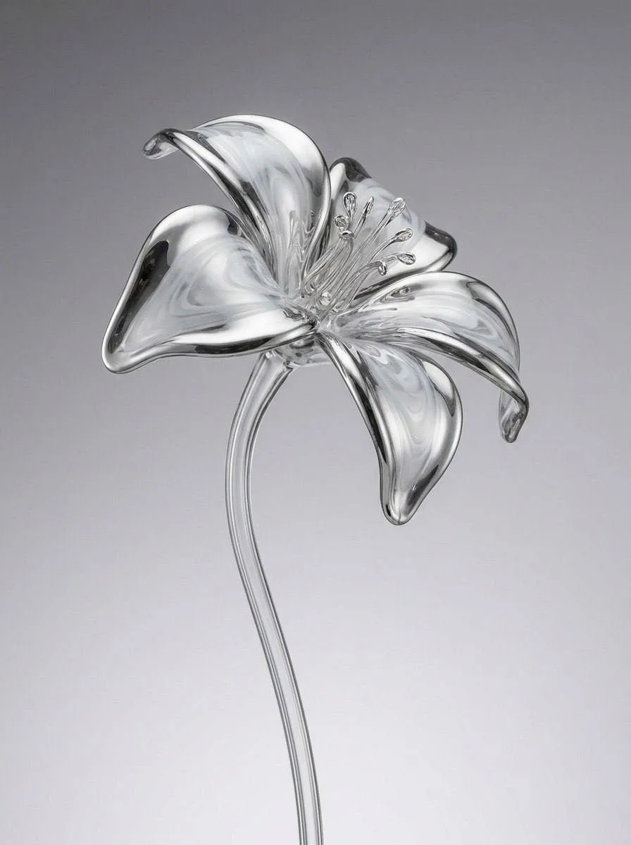 Crystal Glass Flower Sculpture