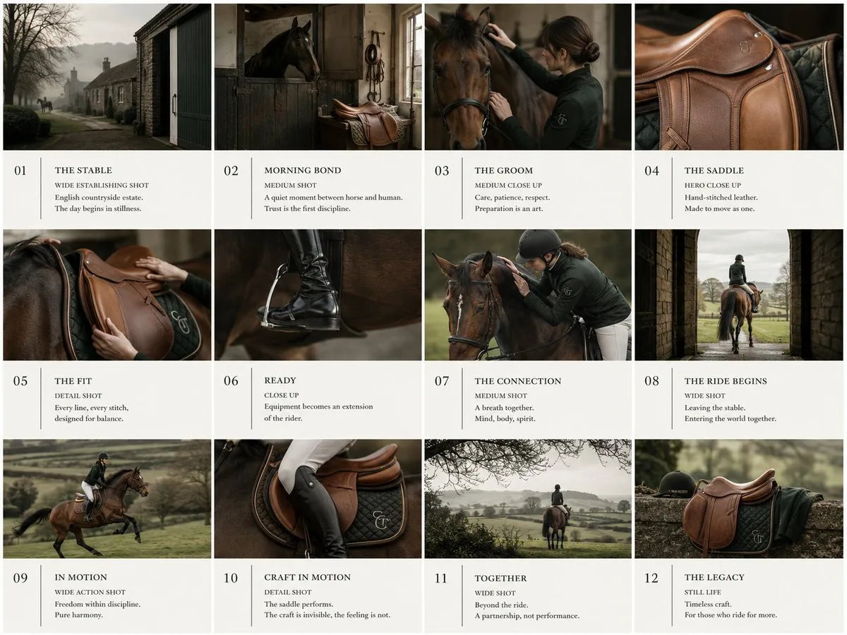 Equestrian Storyboard: Saddle & Bond