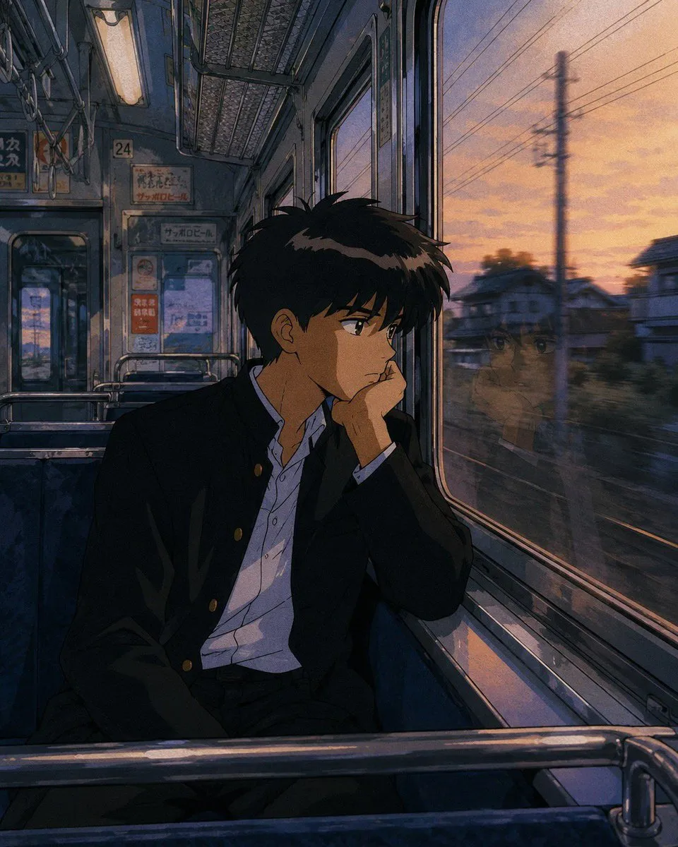 Nostalgic Train Scene Sunset
