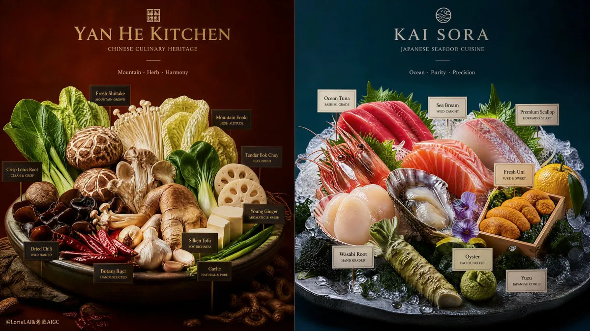 Premium Split-Panel Culinary Ingredient Poster