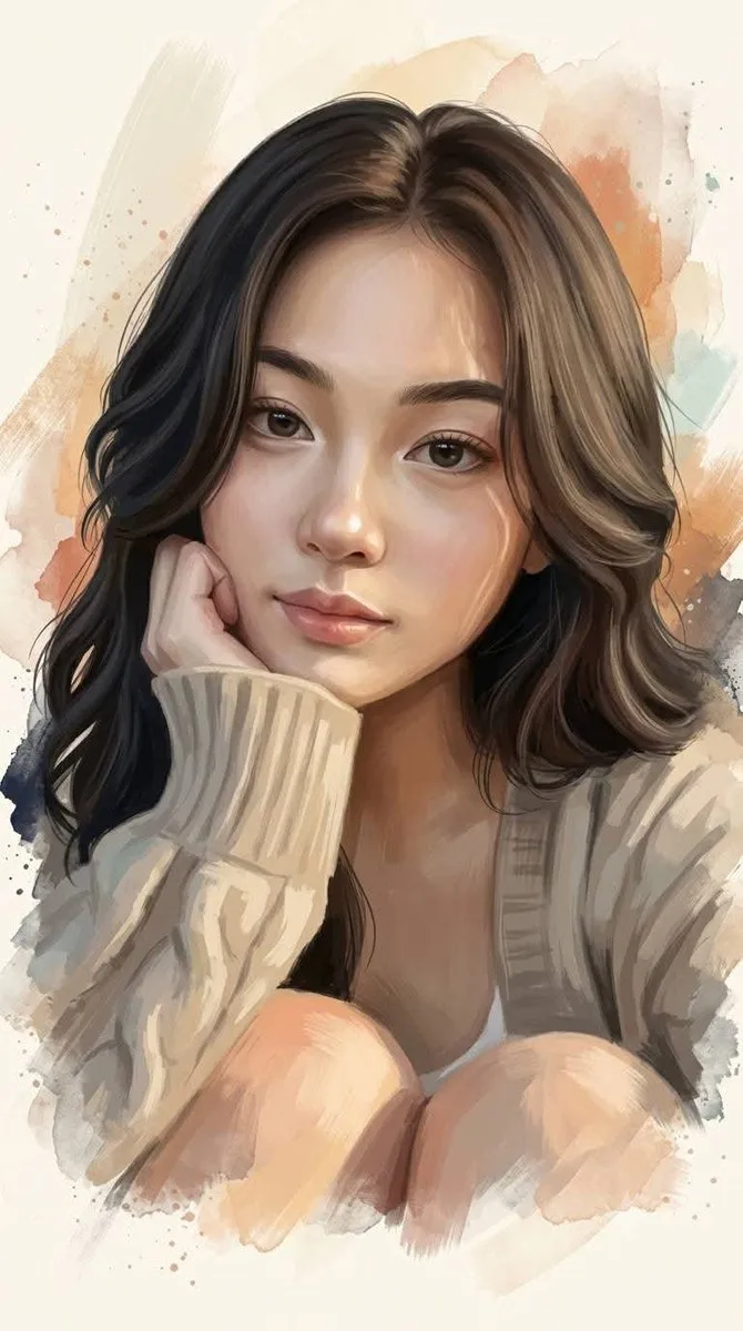 Premium Semi-Realistic Editorial Portrait