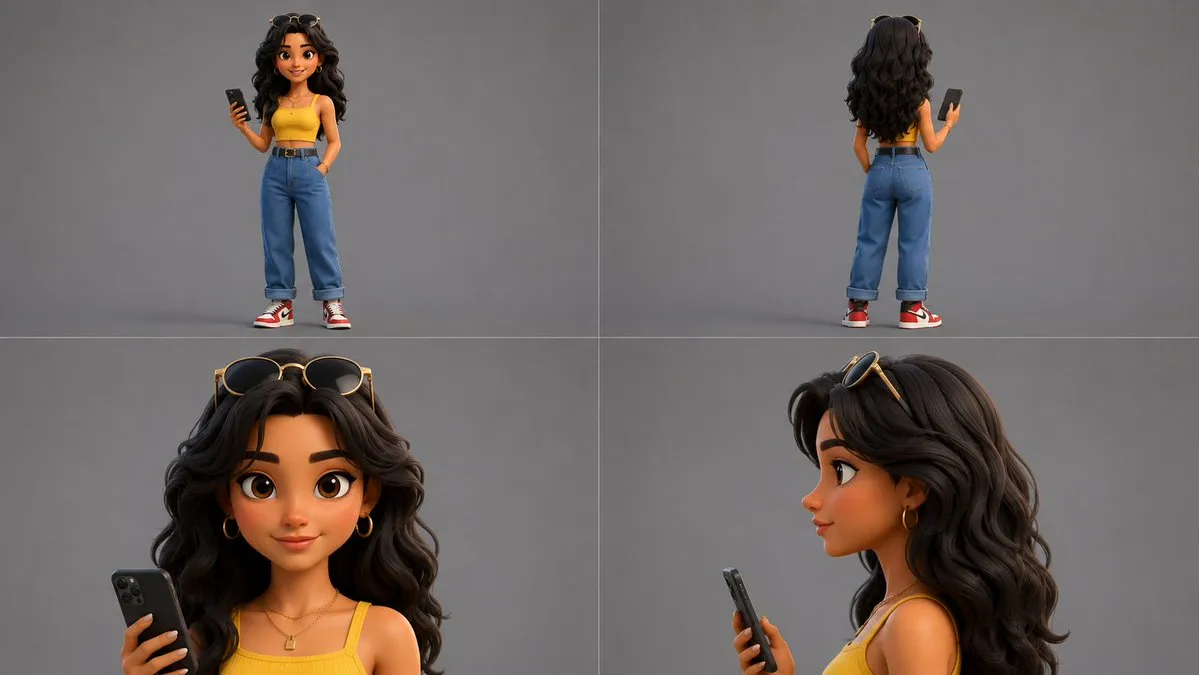 Character Reference Sheet: Stylish Girl