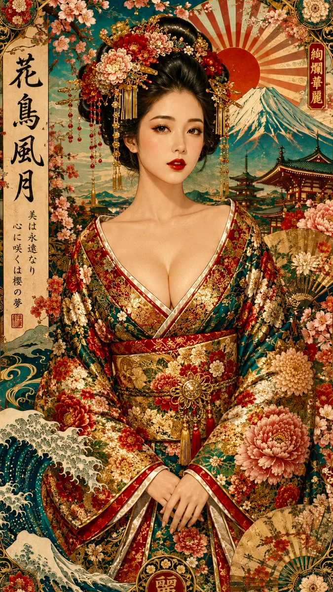 QT Geisha Portrait Poster