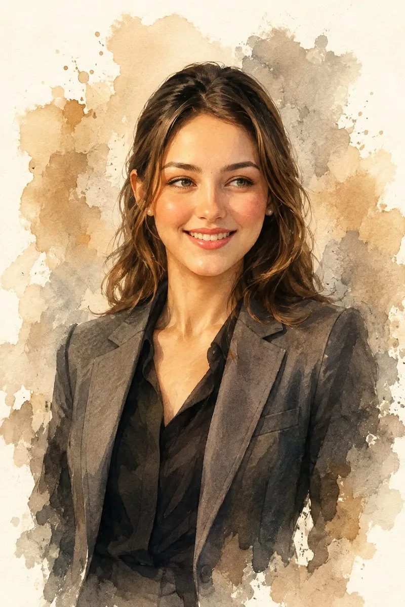 Elegant Watercolor Business Portrait
