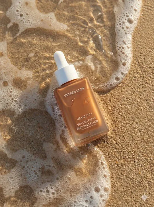 Golden Glow Beach Skincare Ad