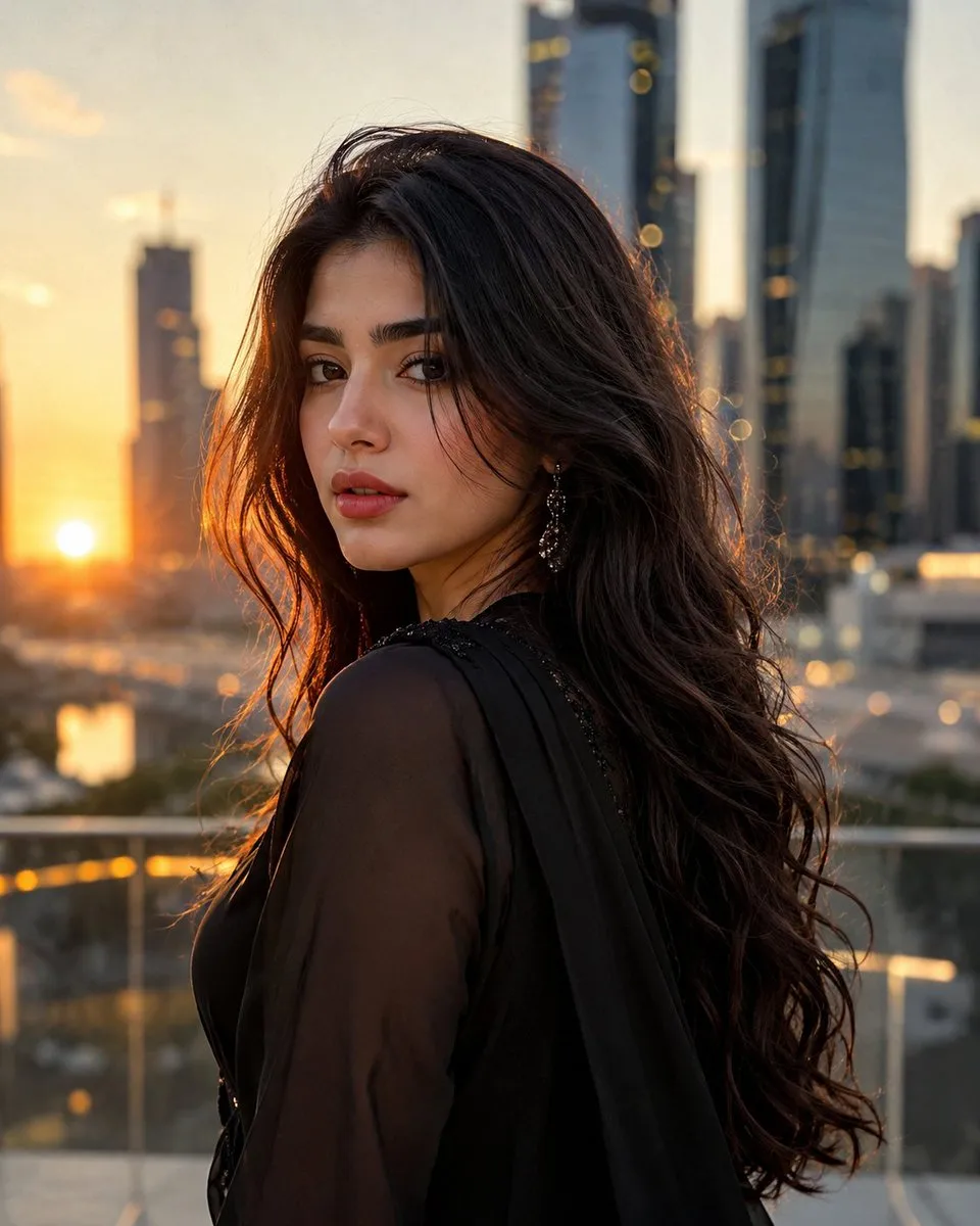 Confident Woman at Golden Hour