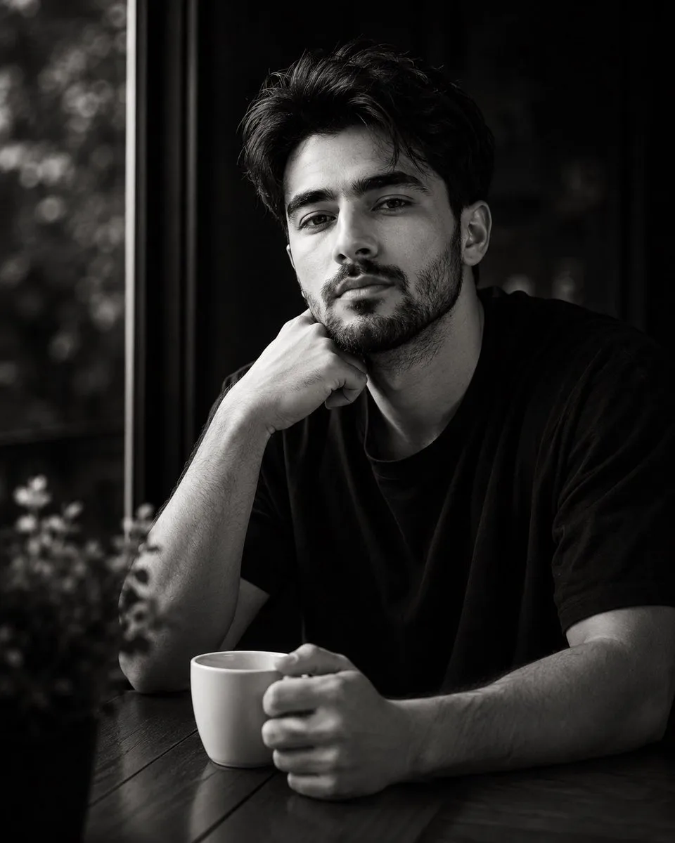 Cinematic Monochrome Editorial Portrait