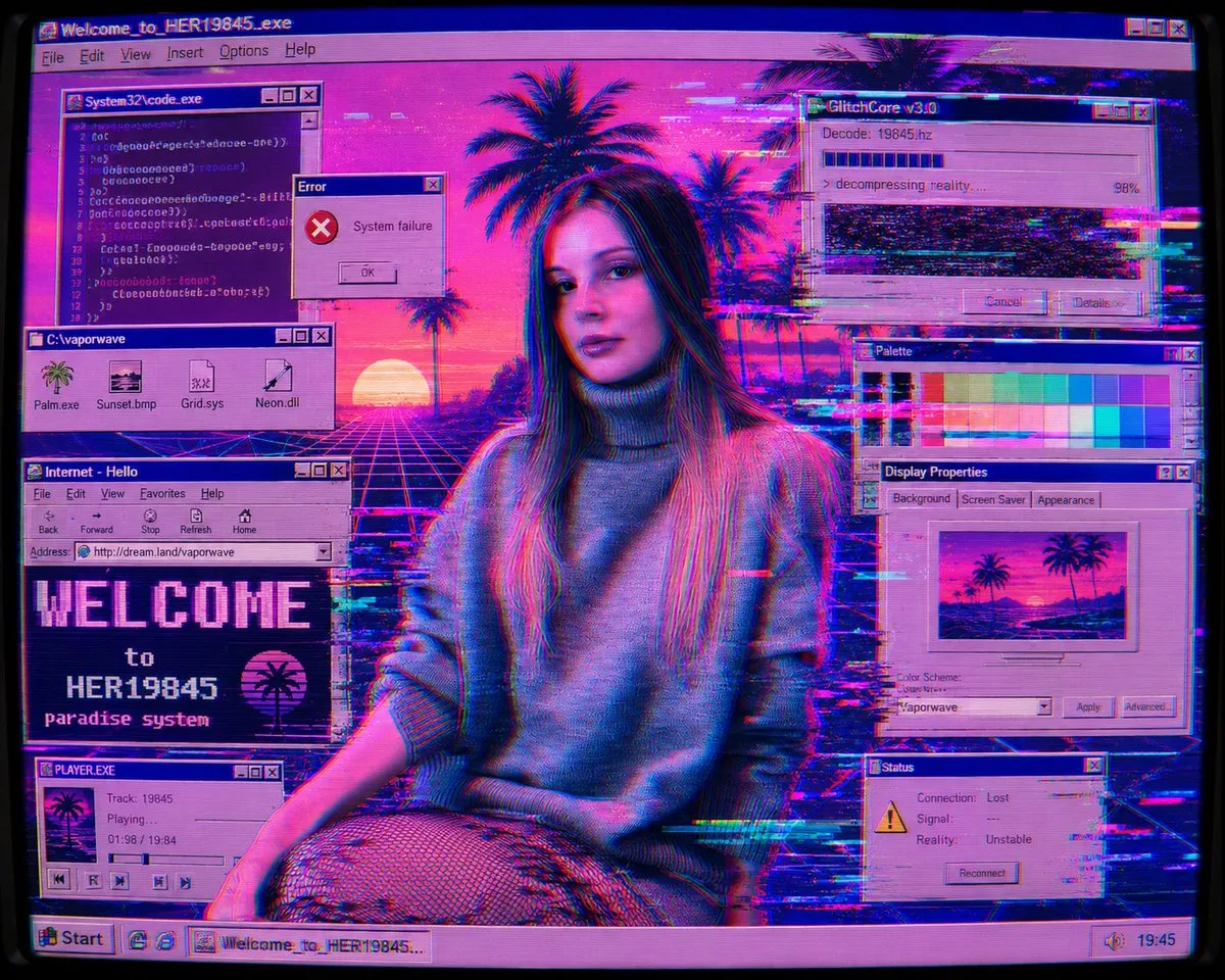 Vaporwave Glitch Paradise