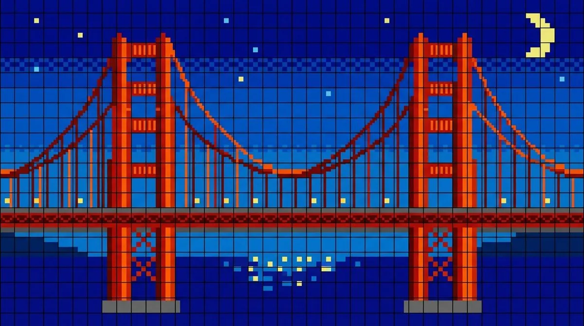 Golden Gate LED Pixel Grid