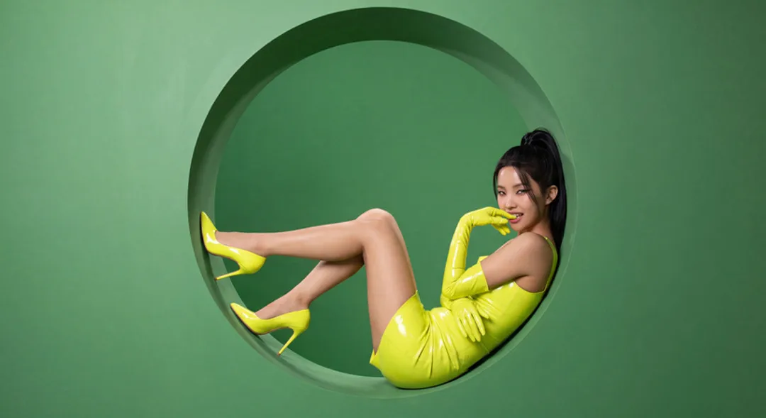 Neon Yellow Latex Studio Portrait