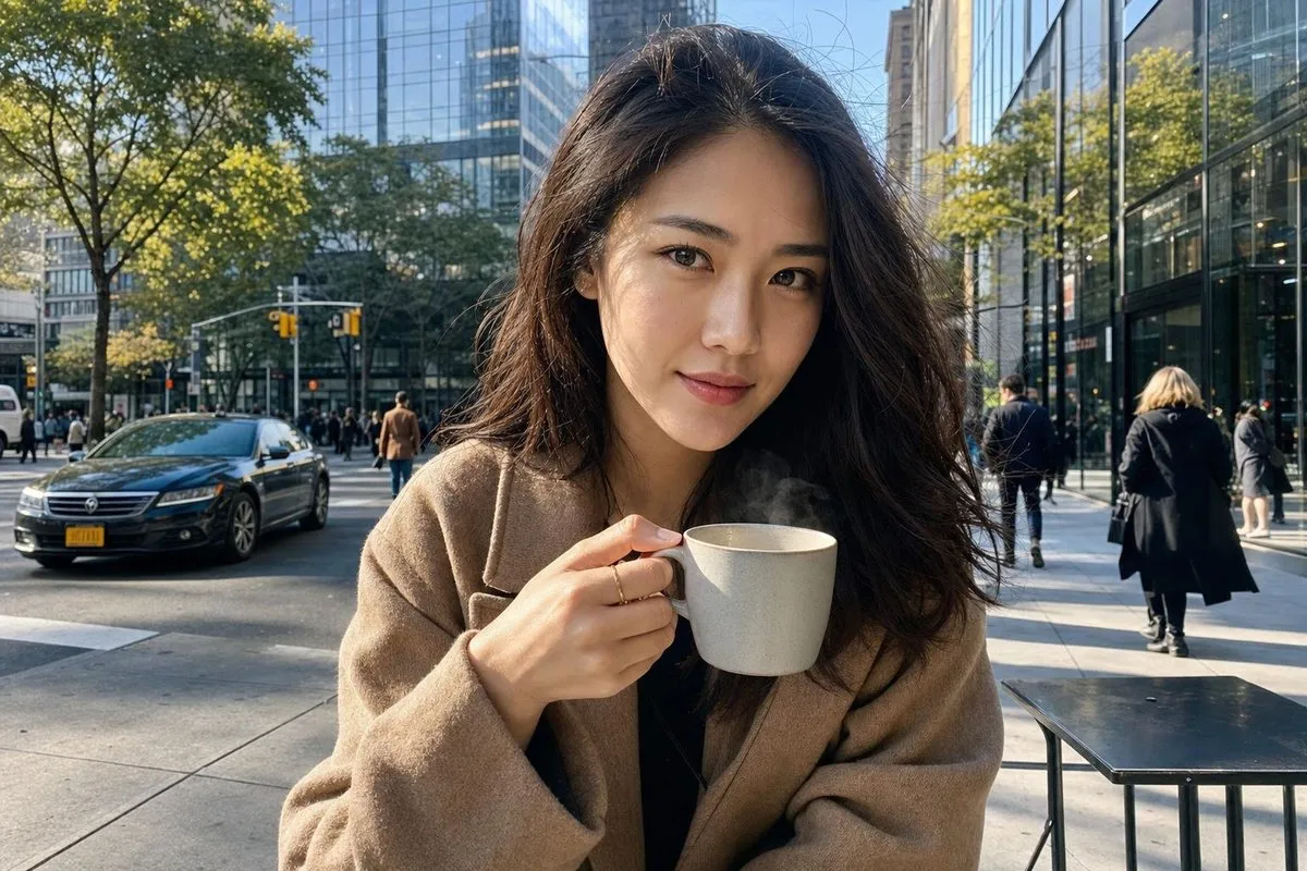 New York Coffee Street Portrait