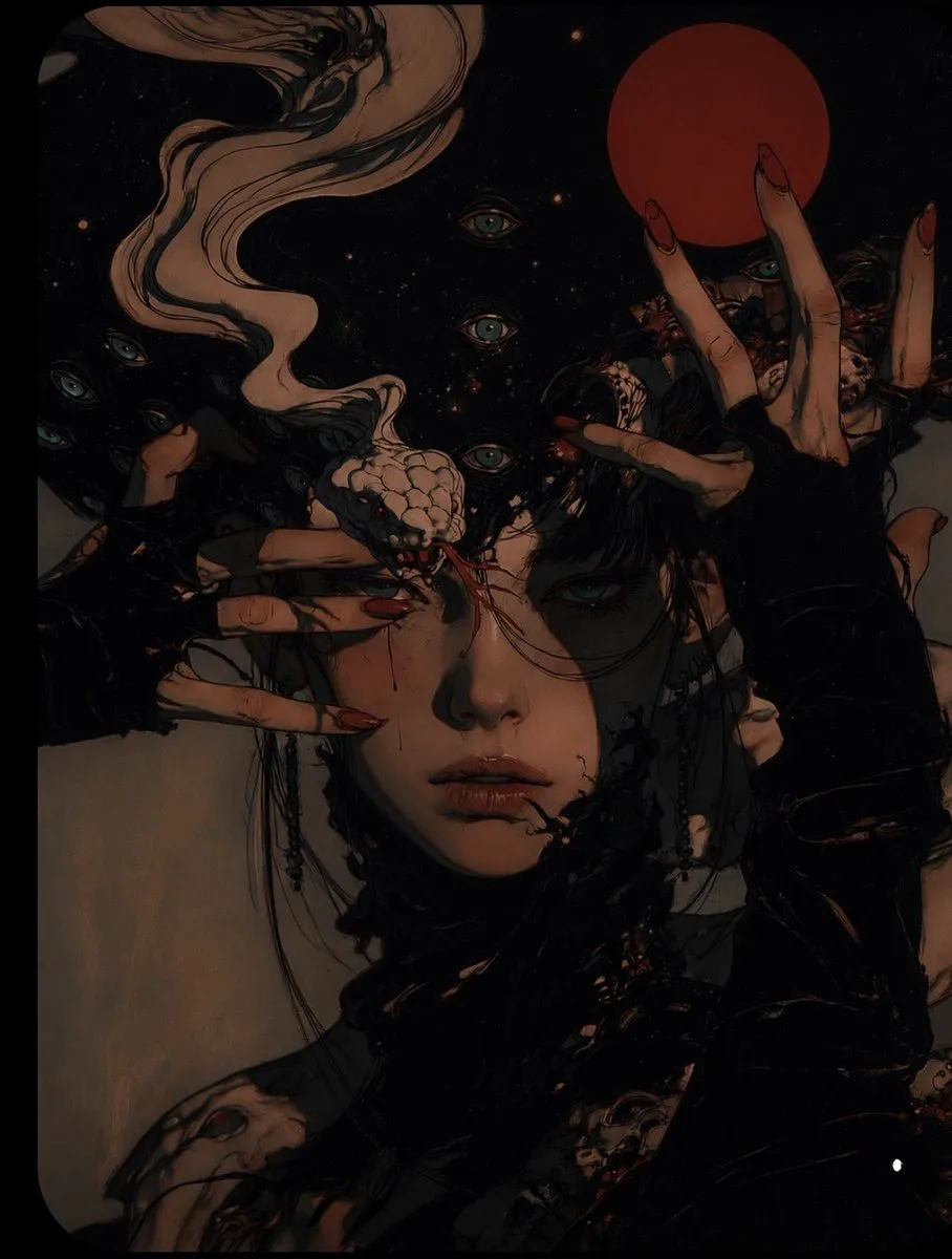Surreal Gothic Cosmic Portrait