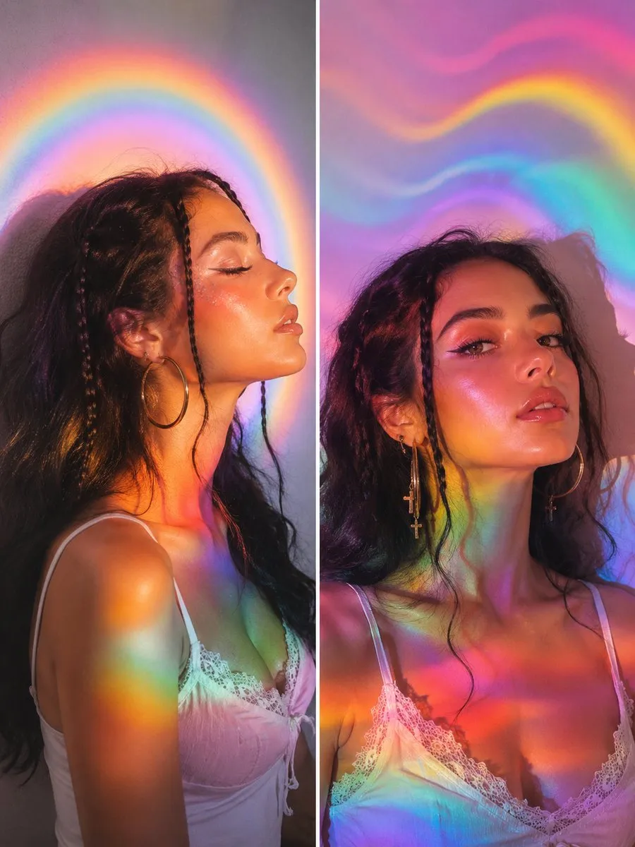 Rainbow Projection Editorial Portraits