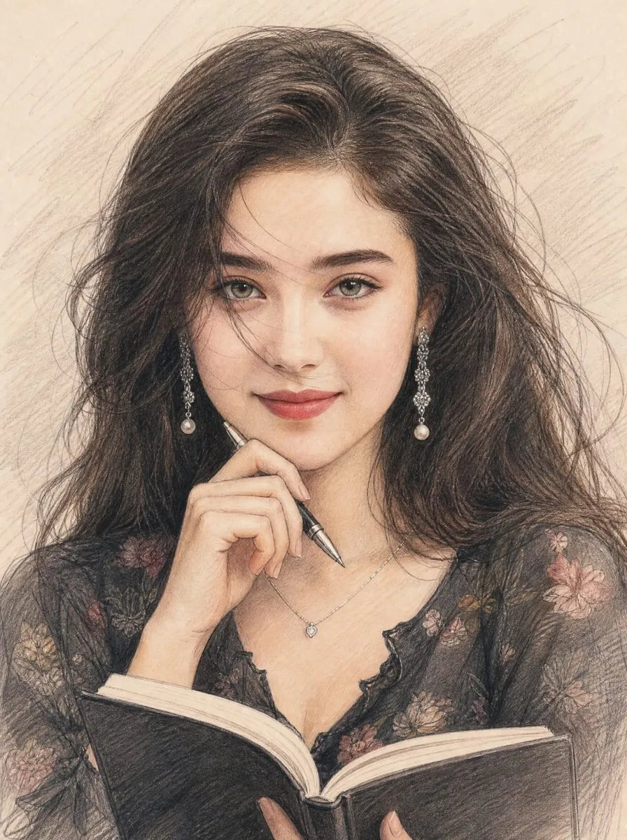 Thoughtful Colored Pencil Portrait