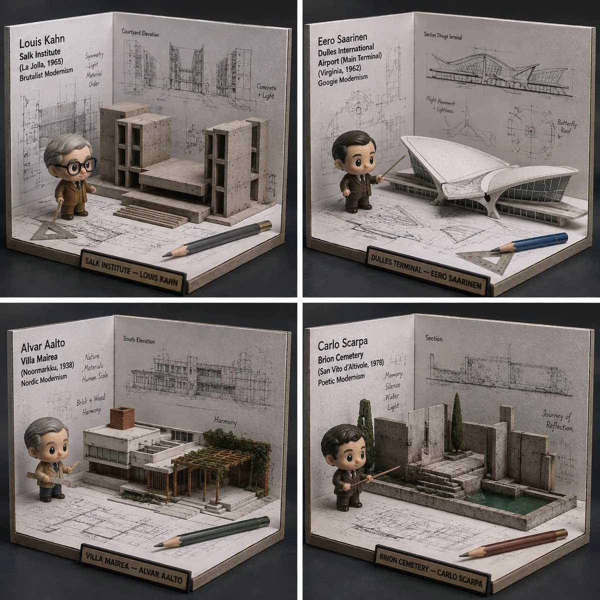 Blueprint-to-Model Architecture Dioramas