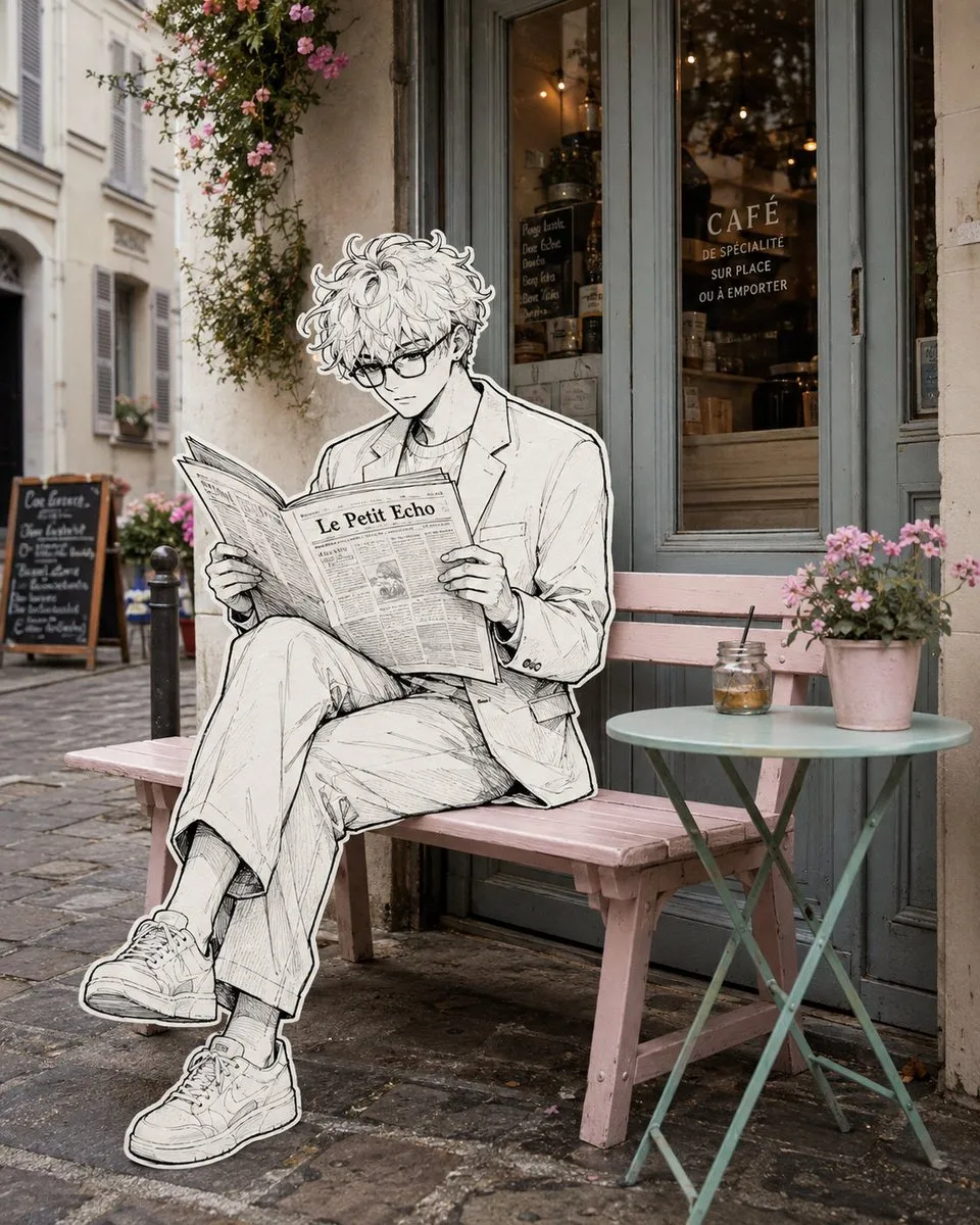 Parisian Café Ink Illustration