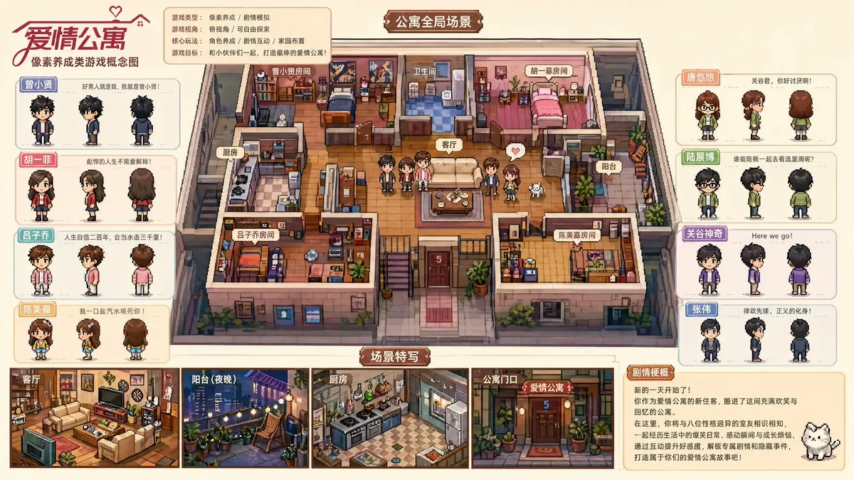 iPartment Pixel Game Concept Art