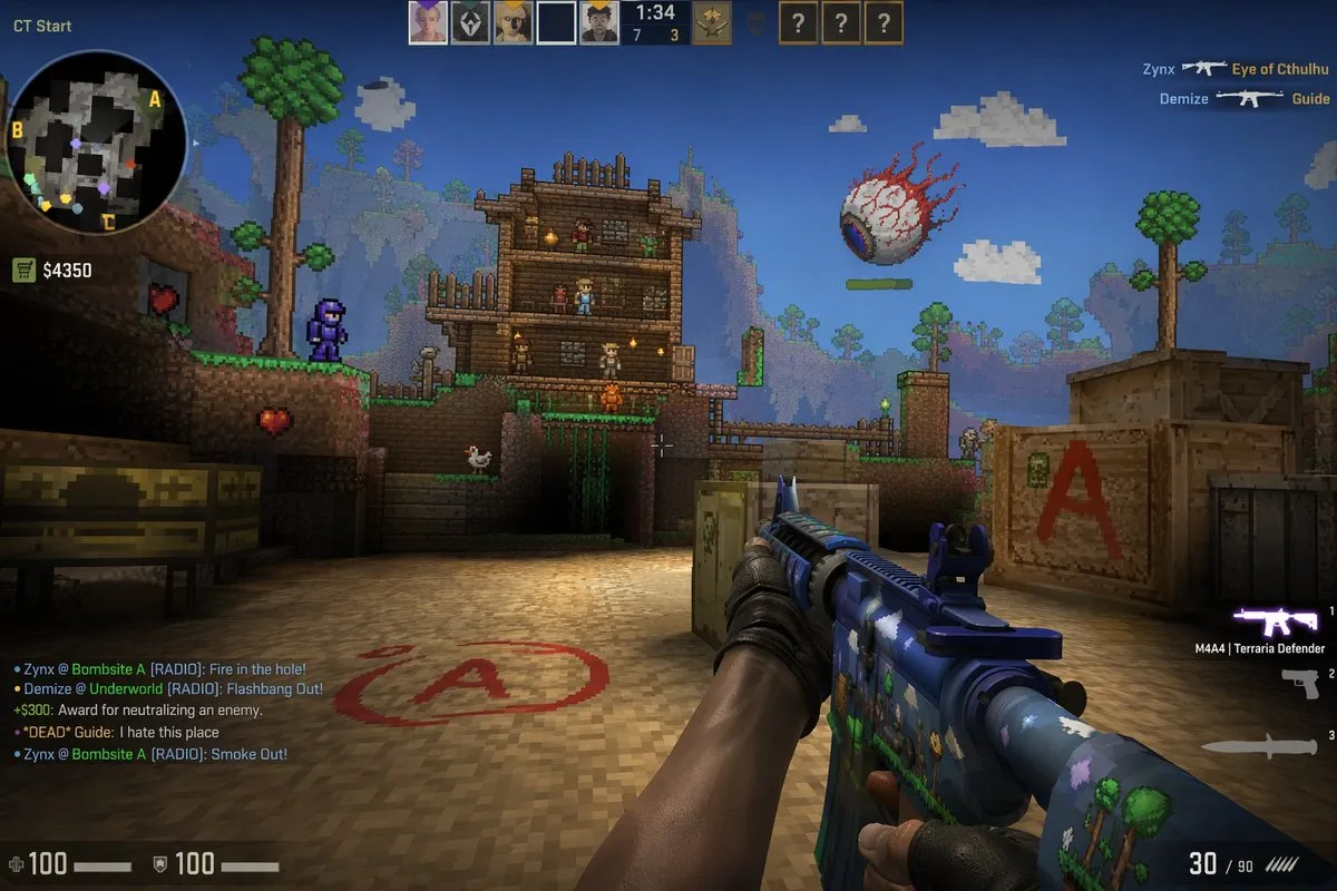 Counter-Strike meets Terraria mashup