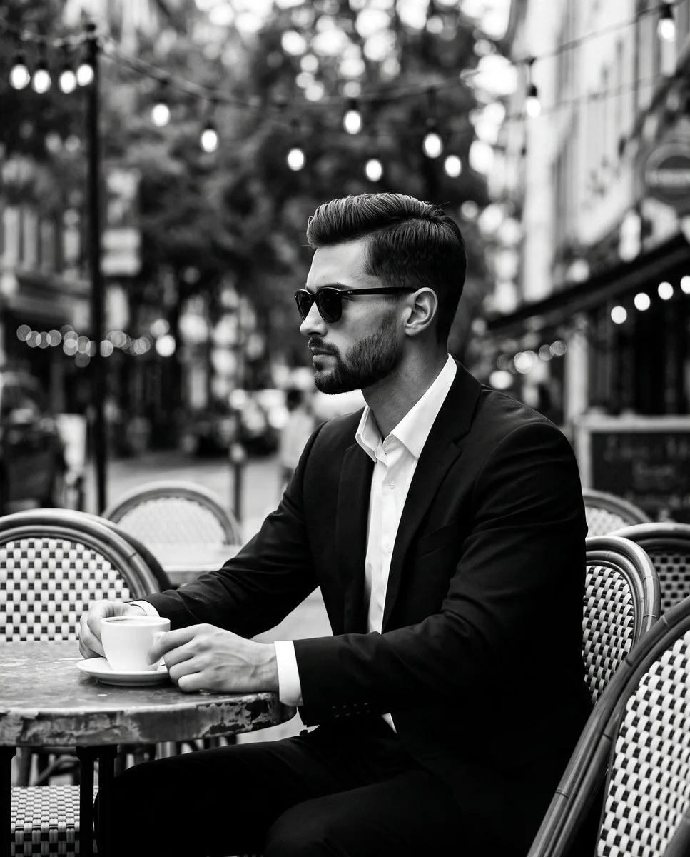 Monochrome Cafe Portrait